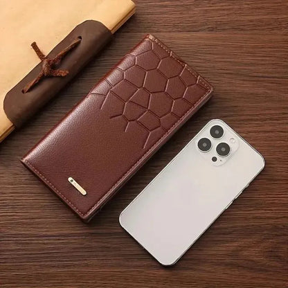 Men's Leather Wallet Honeycomb Multicolor