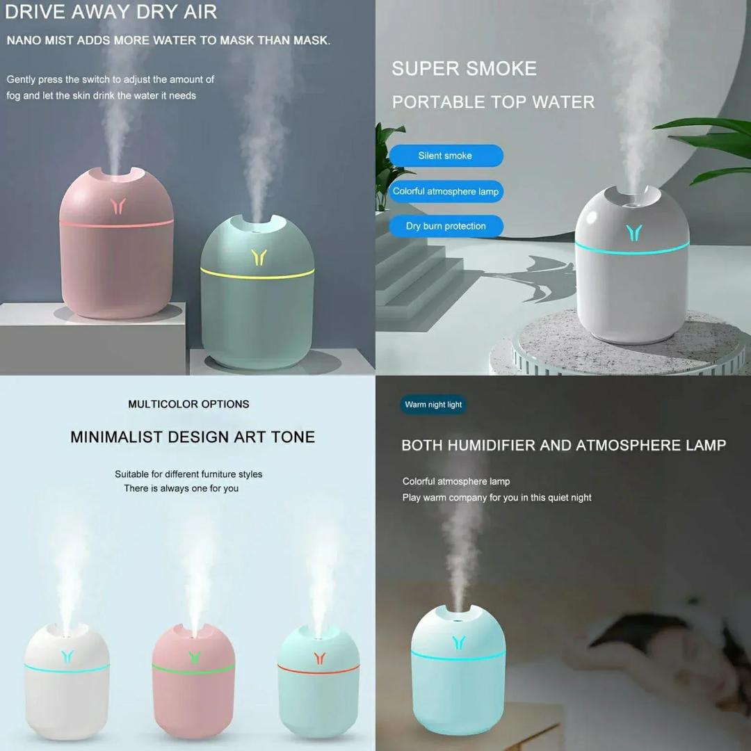 Multicolor Air Humidifier with Night Lamp