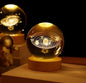 Golden 3D Crystal Ball Night Lamp USB Rechargeable