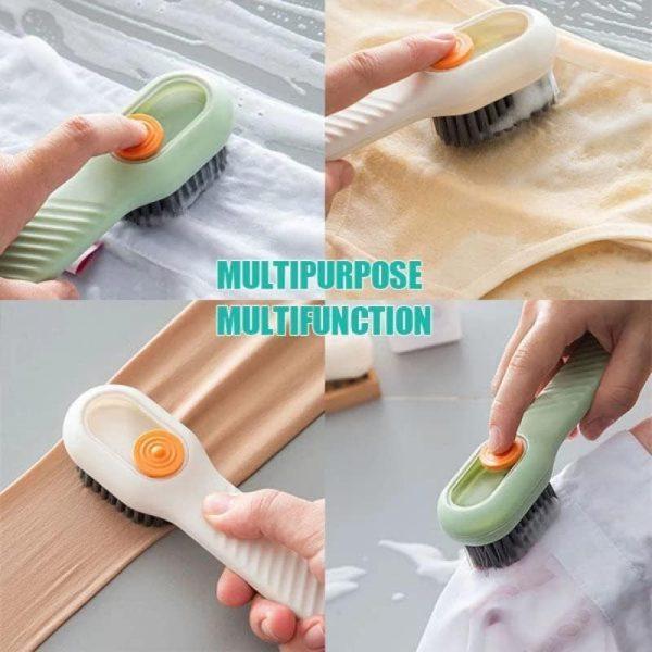 Soft Bristle Shoe Brush with Leak Proof Liquid Outlet