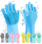 Silicone Washing Gloves Pink Durable Cleaning