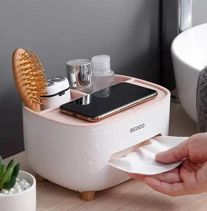 Stylish White Tissue Box Set for Home Office Car