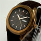Men's Stainless Steel Watch with Brown Strap
